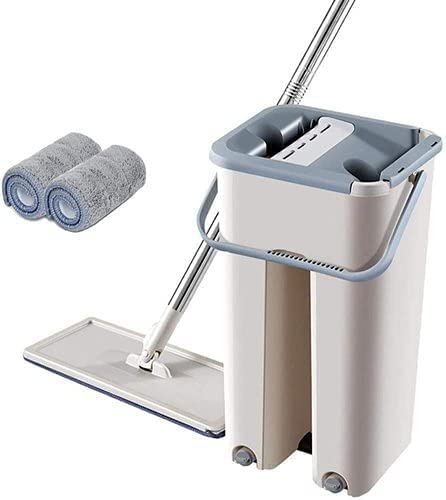“360° Flat Spin Mop with Bucket & Microfiber Pads