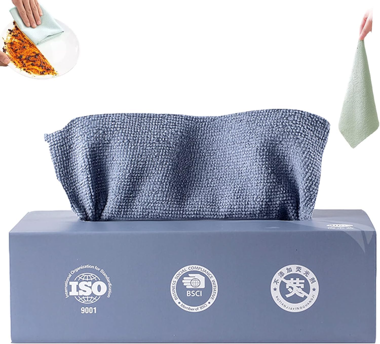 Premium Microfiber Reusable Absorbent Cleaning Cloths - 20 PCS BOX