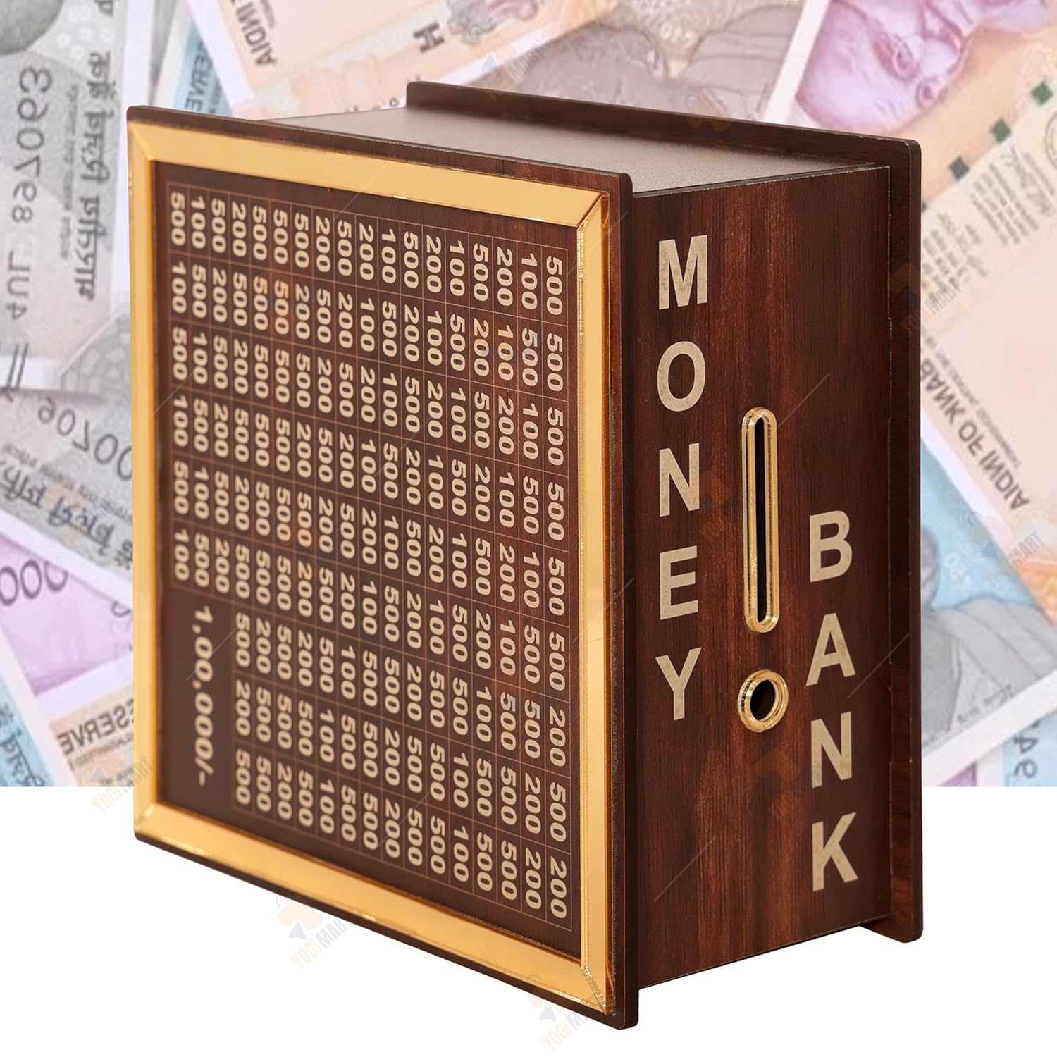Wooden Challenge Box, Cashbox, Savings Box, Coin Piggy Bank, Money Saver