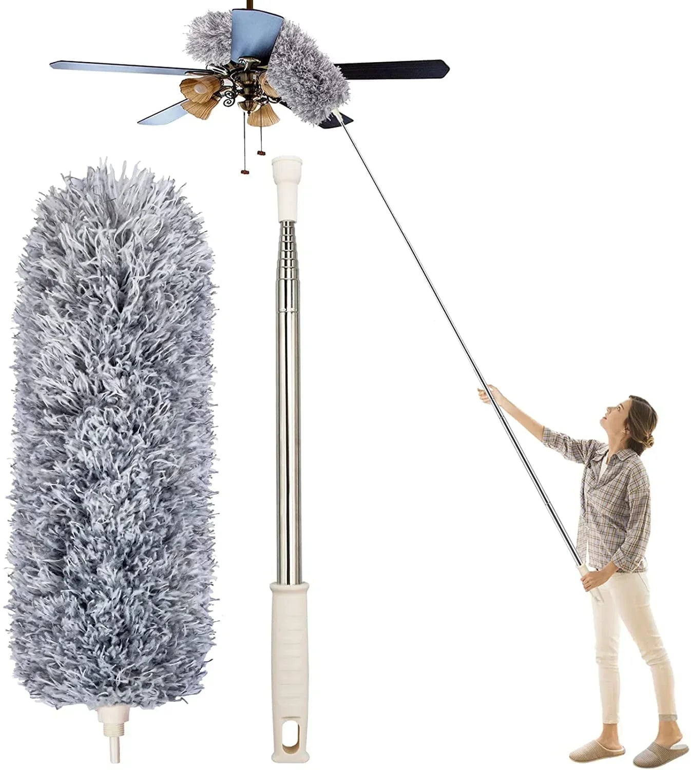 DusterPro - Bendable & Extendable Fan Ceiling Duster Extendable upto 100 inches