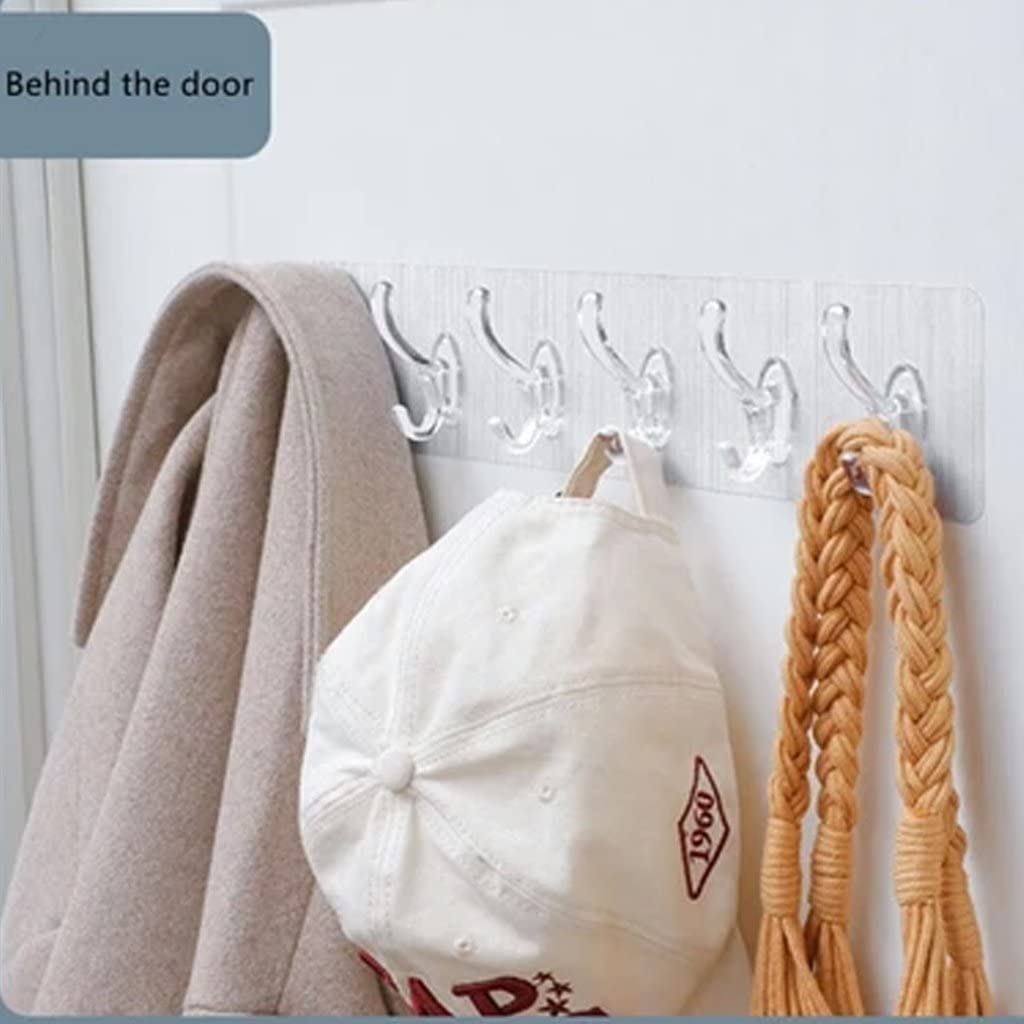 Self Adhesive Wall Hanger Hooks Strip (6 Hooks) (Buy 1 Get 1 Free)