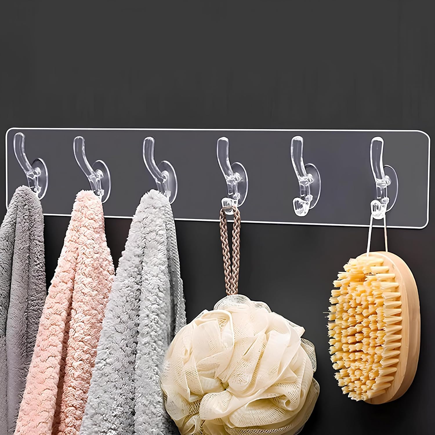 Self Adhesive Wall Hanger Hooks Strip (6 Hooks) (Buy 1 Get 1 Free)